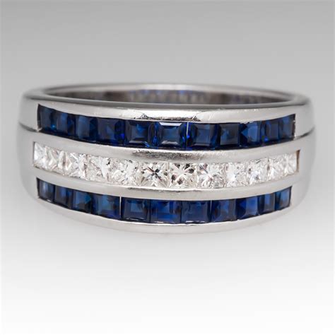 sappire chanel set ring|channel set rectangular diamond ring.